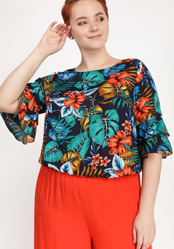 Блуза Яркие тропики шир.  580, рис. 19