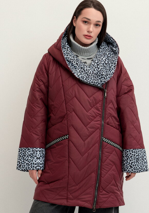 Куртка стеганая с анималистичным принтом шир.  580, рис. 4