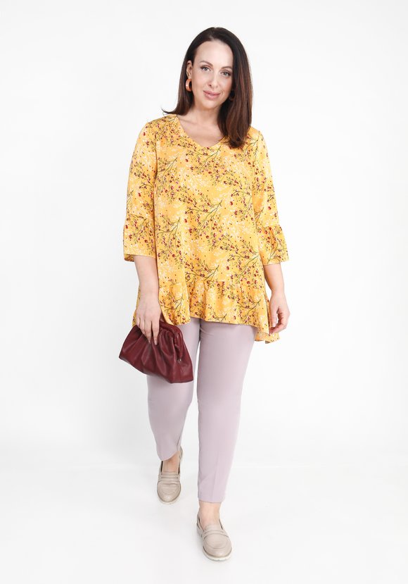 Блуза с рукавом 3/4 свободного кроя шир.  580, рис. 1