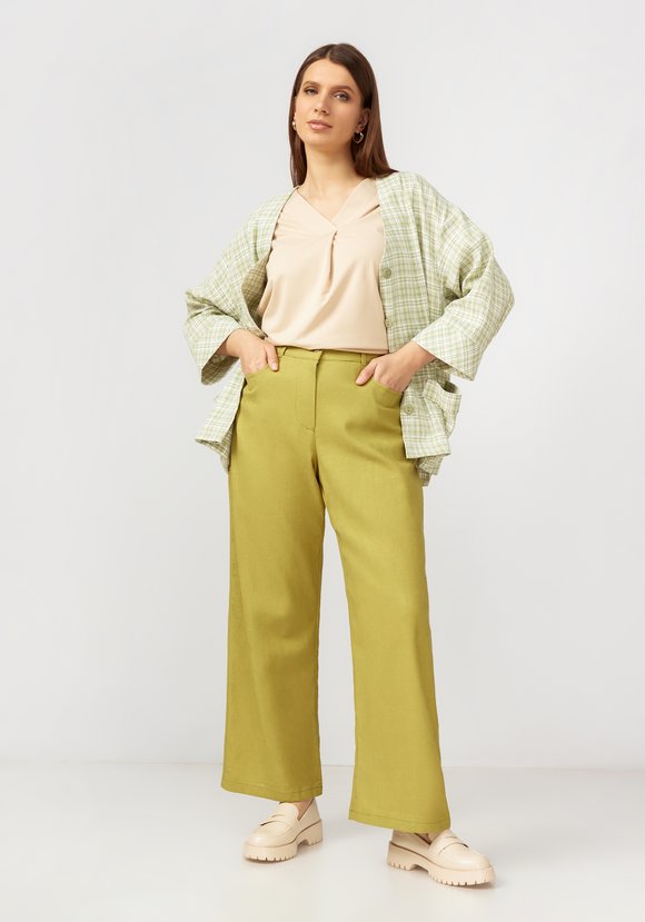 Брюки палаццо из льняной ткани шир.  580, рис. 13