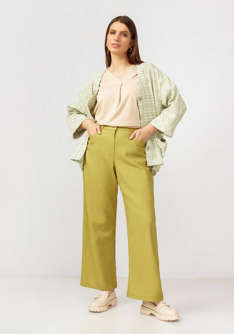 Брюки палаццо из льняной ткани шир.  750, рис. 13