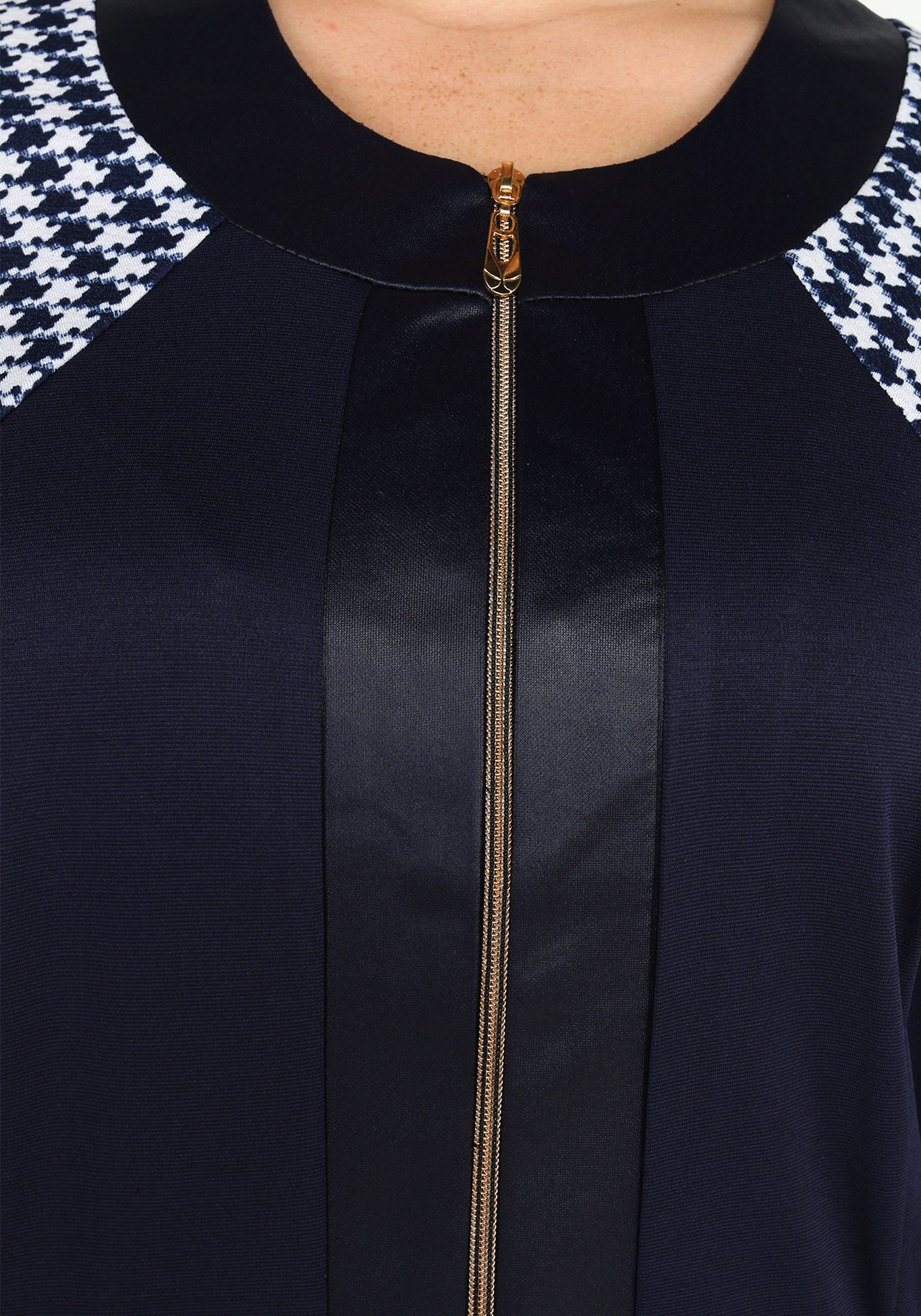 Жакет со вставкой "гусиная лапка" Bianka Modeno, размер 48, цвет черный - фото 5