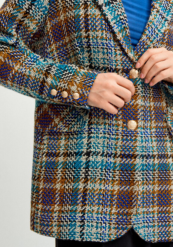 Пиджак из твида в клетку на подкладе шир.  580, рис. 17