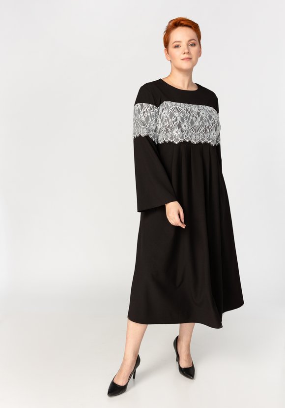 Платье А-силуэта с кружевом шир.  580, рис. 3