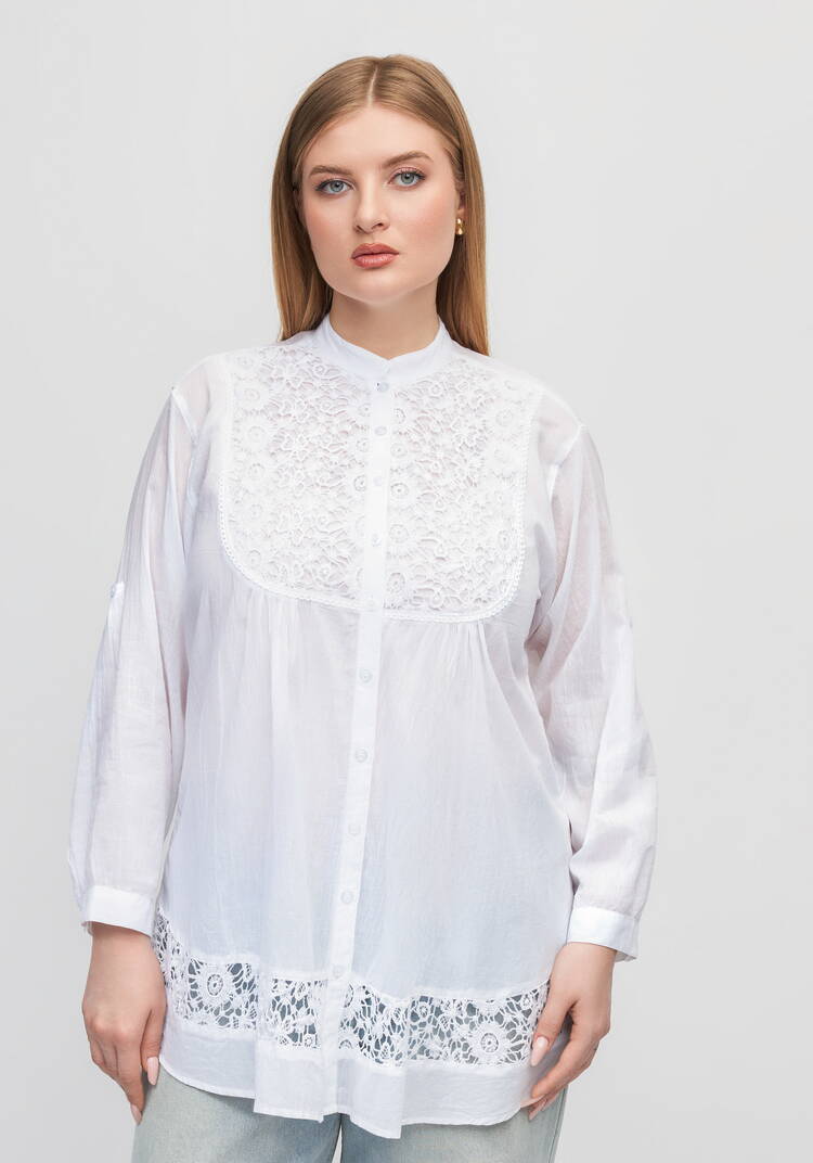 Блуза с кружевом Эстер шир.  750, рис. 4
