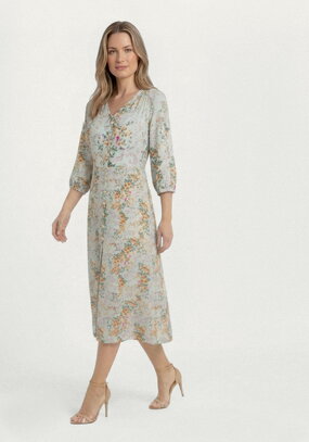 Платье с цветочным принтом на пуговицах