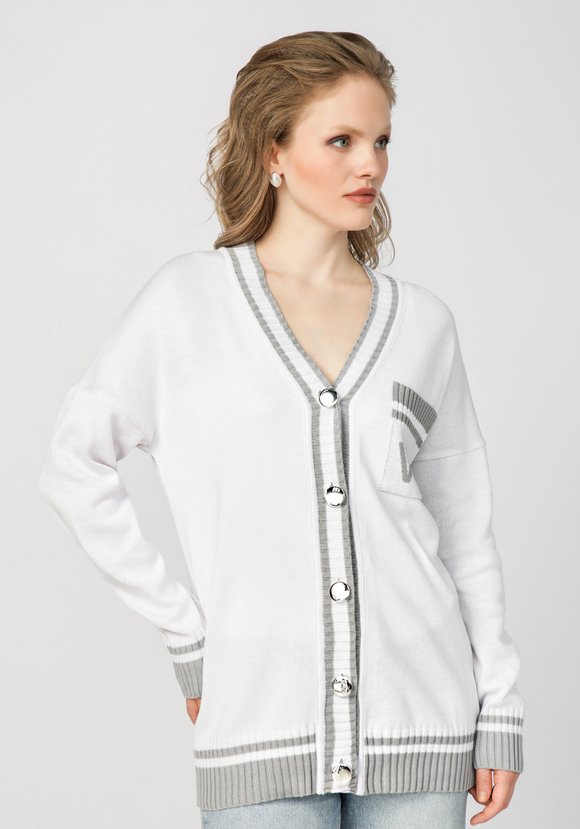 Кардиган с карманом на груди и логотипом шир.  580, рис. 13