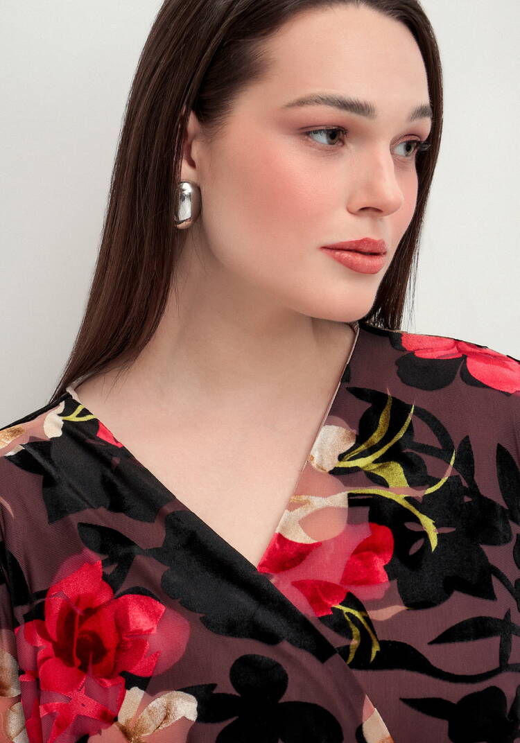 Платье с цветочным принтом на поясе шир.  750, рис. 5