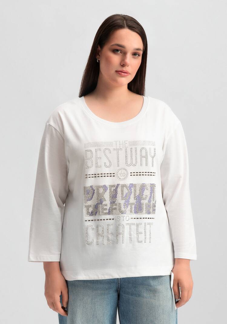 Лонгслив с декором из страз шир.  750, рис. 4