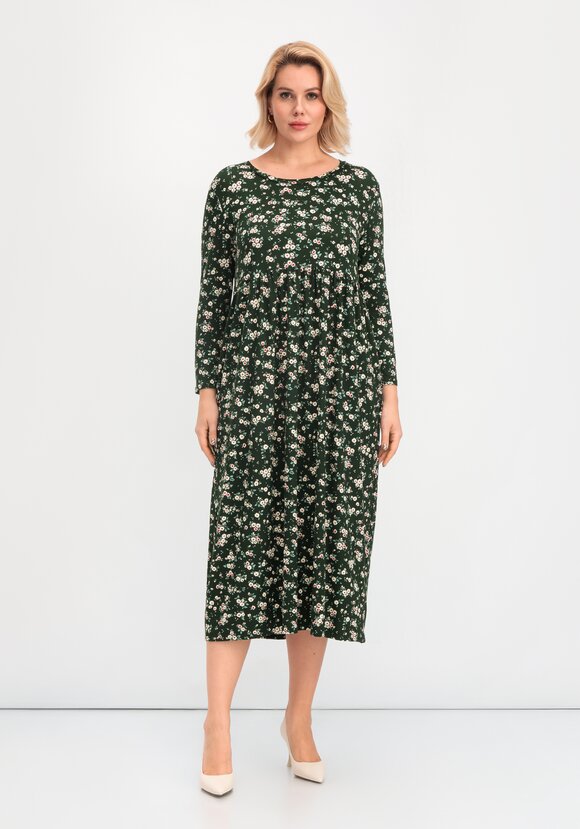 Платье с цветочным рисунком и рукавами 3/4 шир.  580, рис. 29