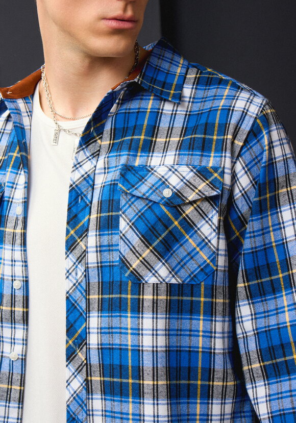 Рубашка в клетку с нагрудными карманами шир.  580, рис. 14