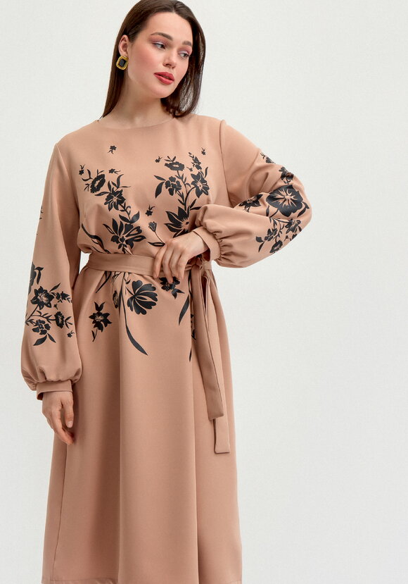 Платье с цветочным принтом А-силуэта шир.  580, рис. 2