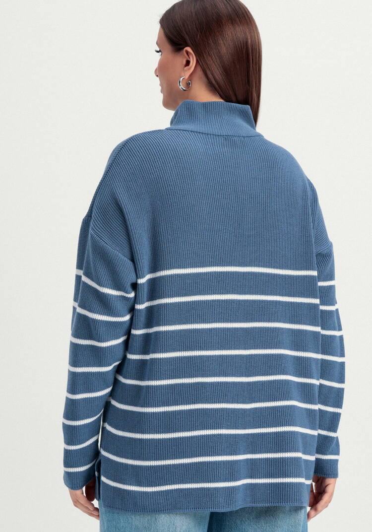 Джемпер в полоску с воротником-поло на молнии шир.  750, рис. 11