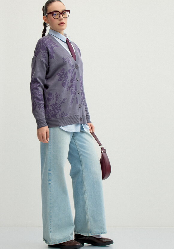 Кардиган с нежным цветочным принтом шир.  580, рис. 16