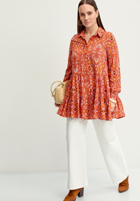 Блуза А-силуэта с ярусами шир.  580, рис. 7