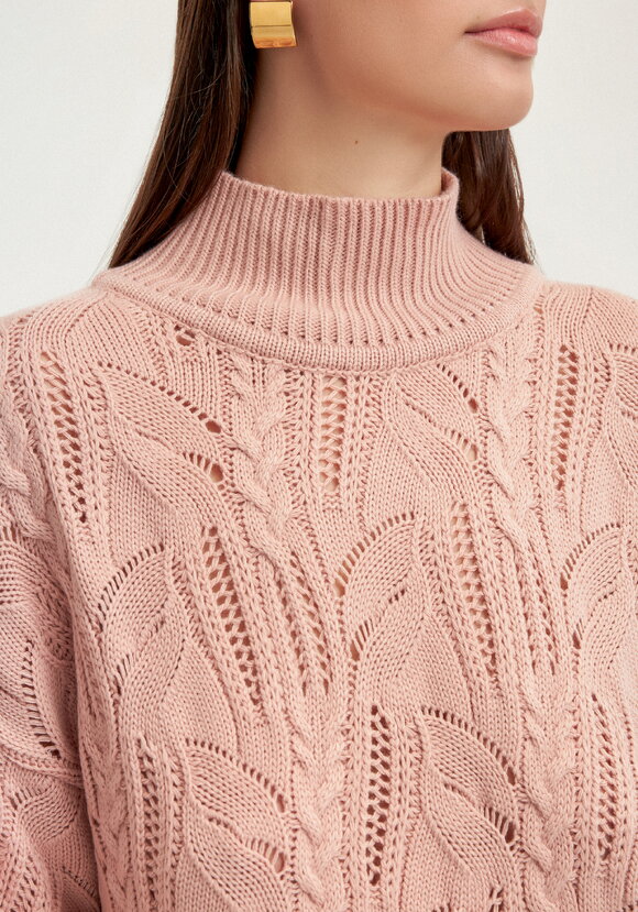 Джемпер с ажурными косами шир.  580, рис. 6