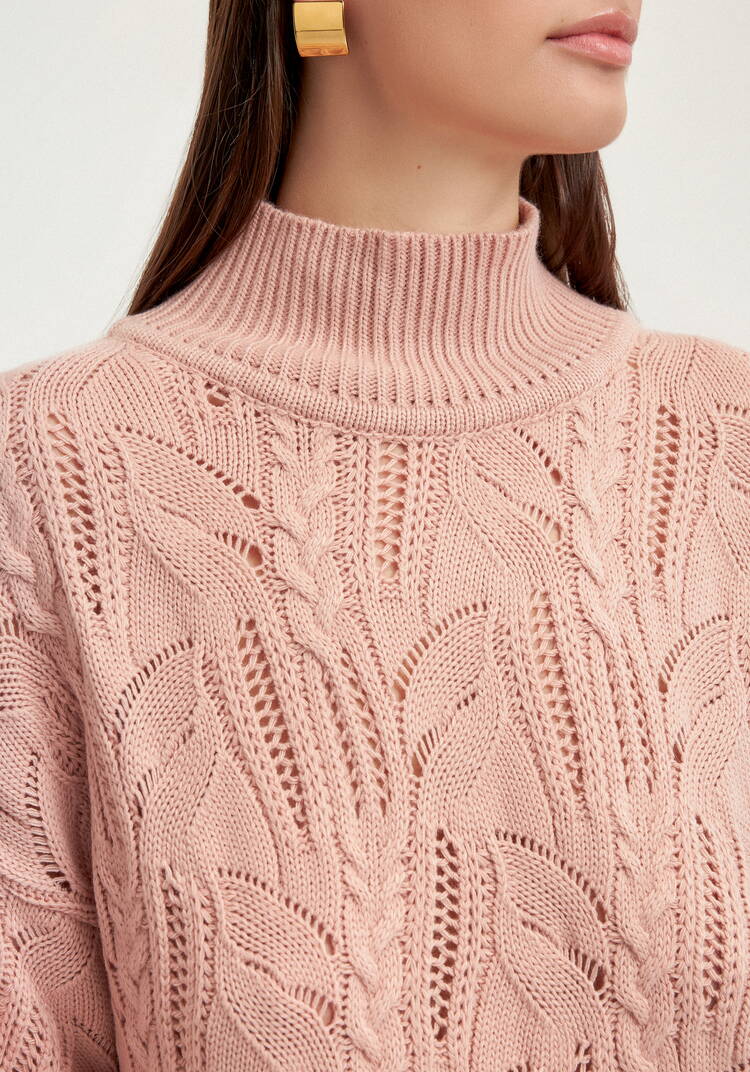 Джемпер с ажурными косами шир.  750, рис. 6