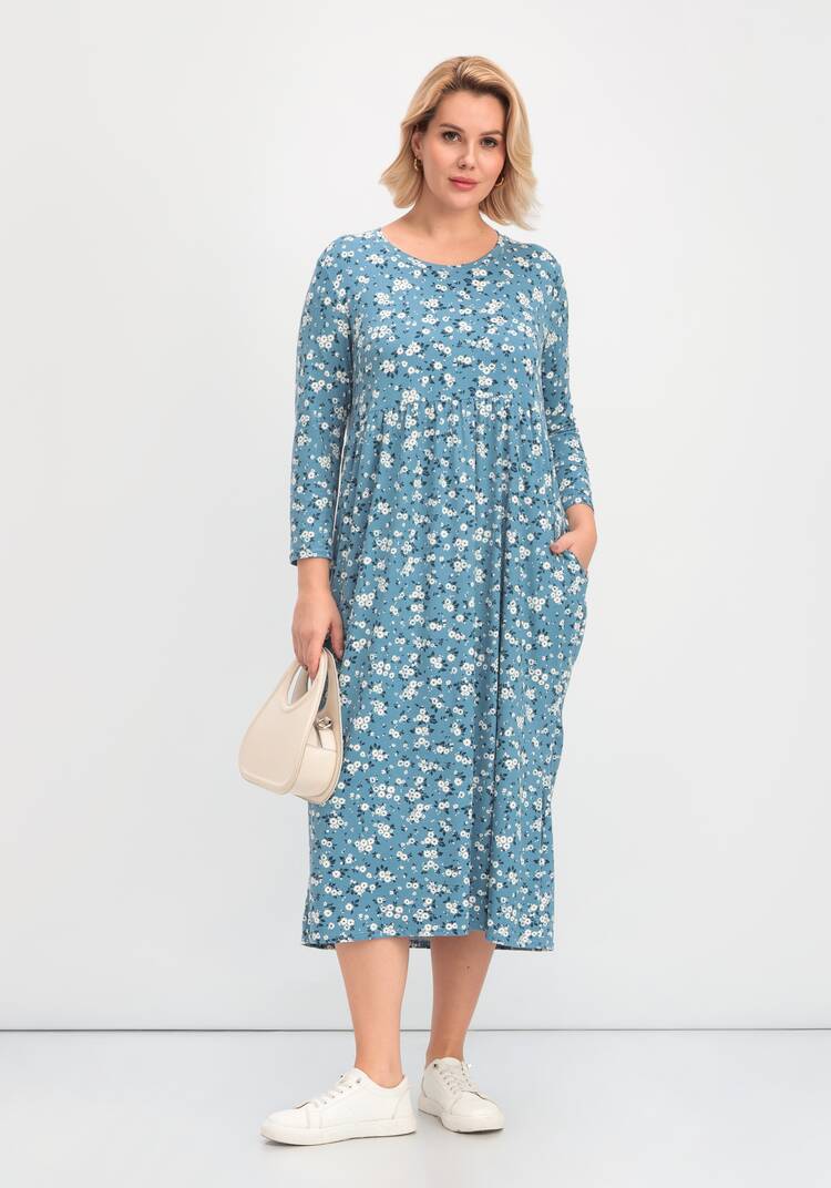 Платье с цветочным рисунком и рукавами 3/4 шир.  750, рис. 24