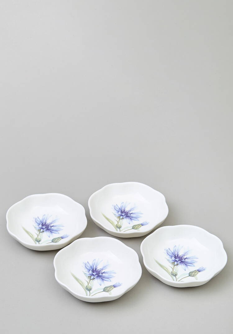 Набор розеток из фарфора Васильки, 4 шт. шир.  750, рис. 1