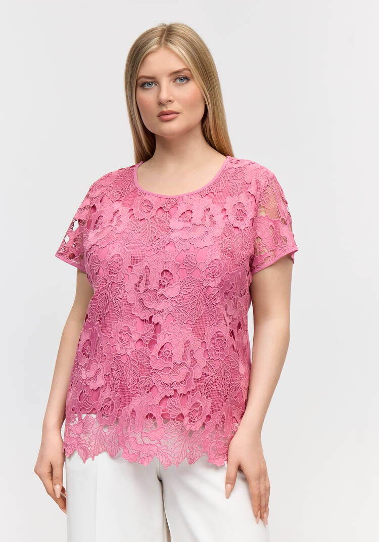 Блуза ажурная свободного кроя шир.  750, рис. 4