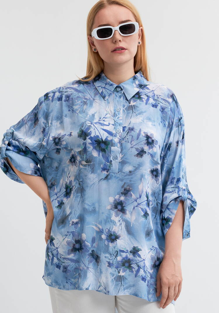 Блуза Цветочная радость шир.  750, рис. 8