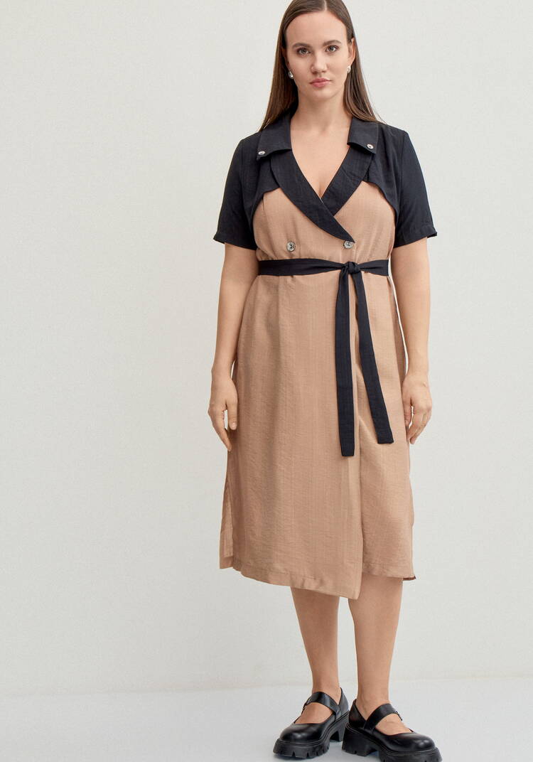 Платье с контрастными плечиками шир.  750, рис. 7