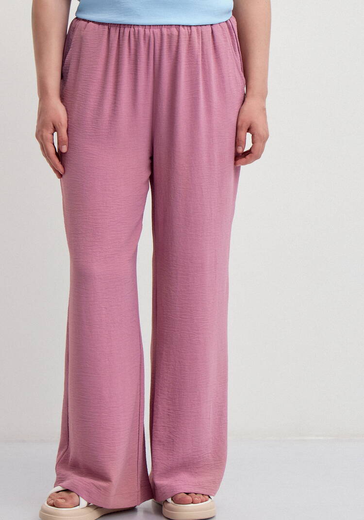 Брюки палаццо на резинке с карманами шир.  750, рис. 16