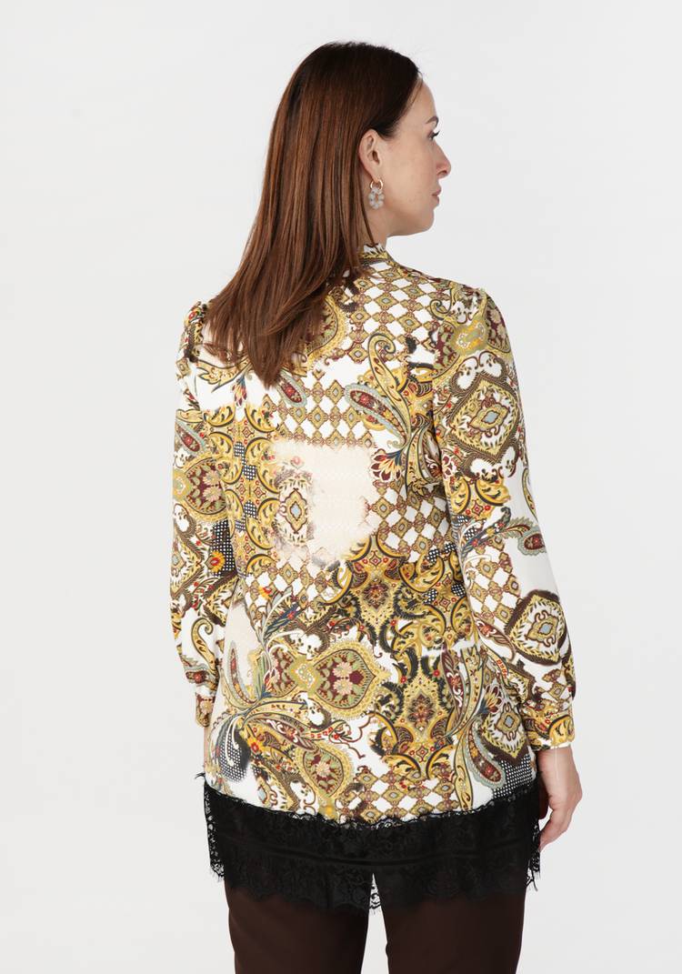 Туника с геометрическим принтом и кружевом шир.  750, рис. 6