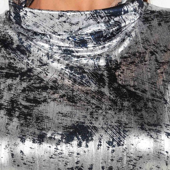 Блуза с блестящим принтом и воротником шир.  580, рис. 14