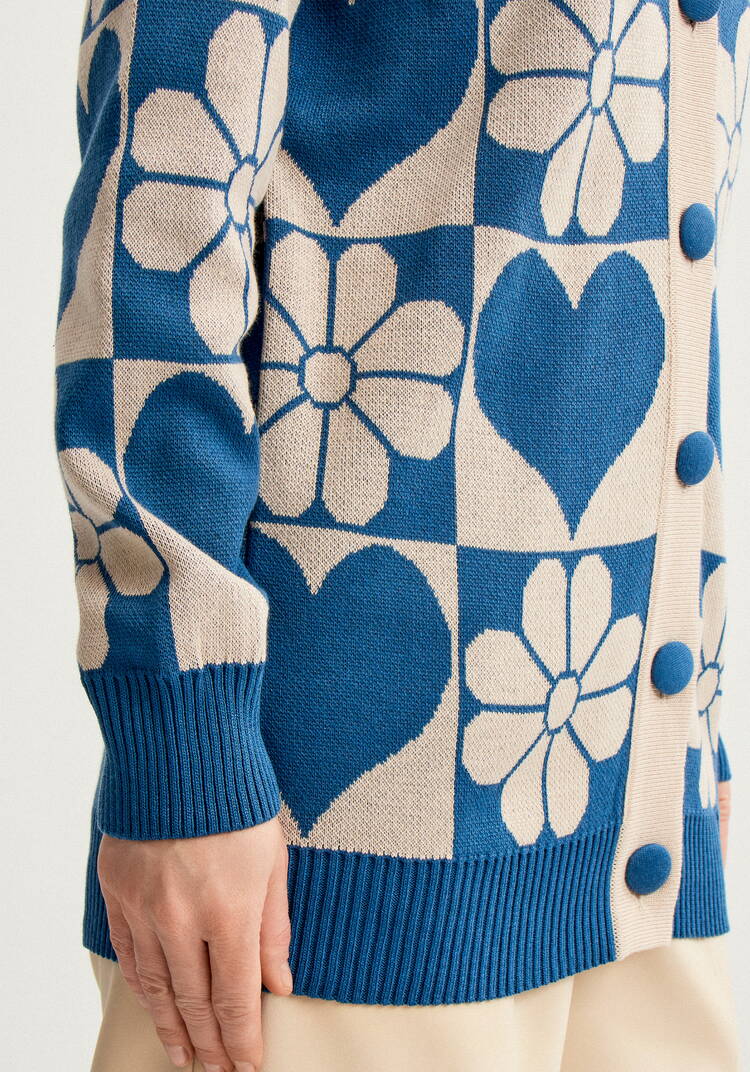 Кардиган прямой на пуговицах с рисунком шир.  750, рис. 14