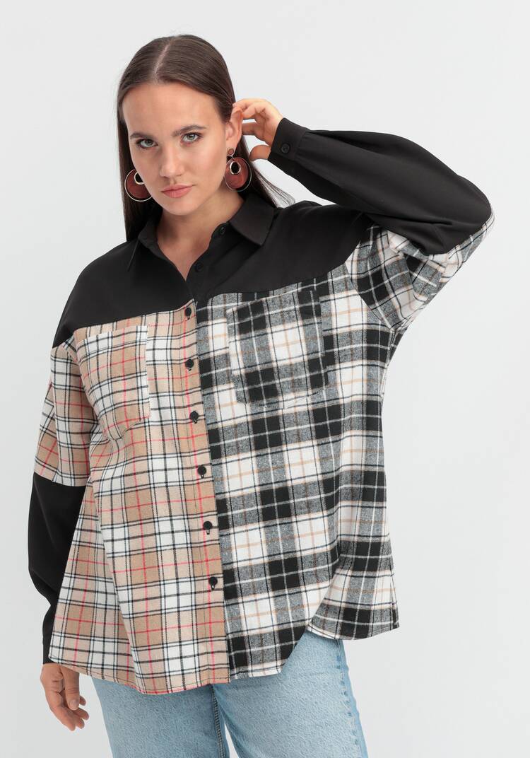 Рубашка из комбинированной клетки шир.  750, рис. 7