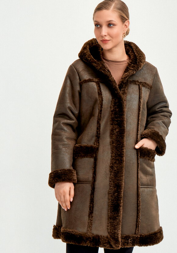 Полупальто с экомехом Раиля шир.  580, рис. 11