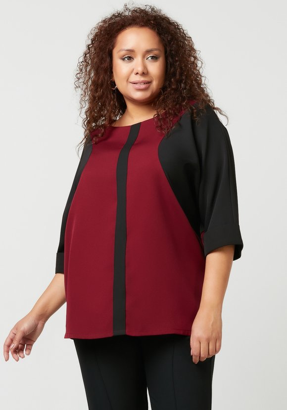 Блуза комбинированная оверсайз шир.  580, рис. 1