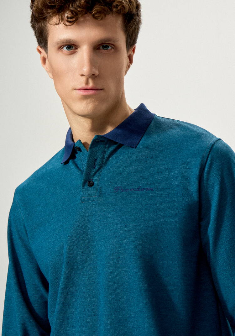 Джемпер-поло с вышивкой на груди шир.  750, рис. 5