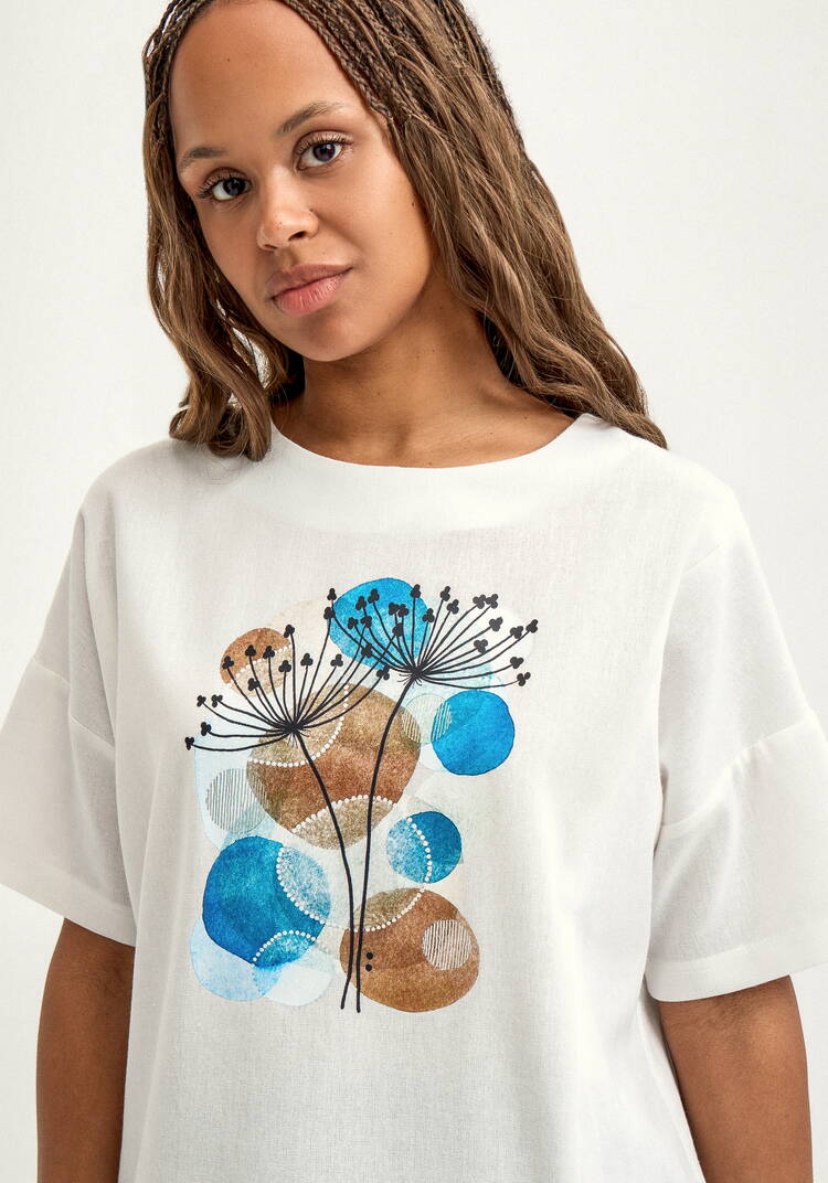 Блуза с принтом изо льна шир.  750, рис. 13