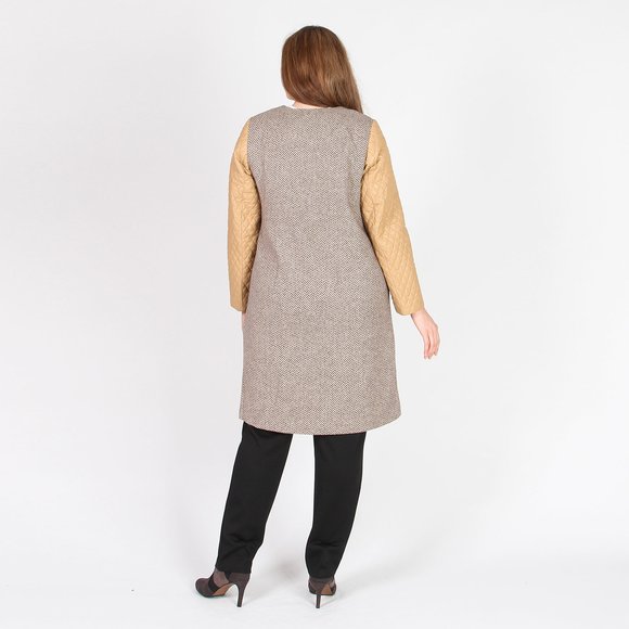 Пальто с контрастными рукавами шир.  580, рис. 24