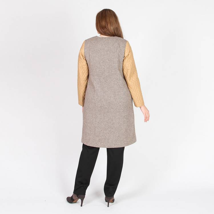 Пальто с контрастными рукавами шир.  750, рис. 24