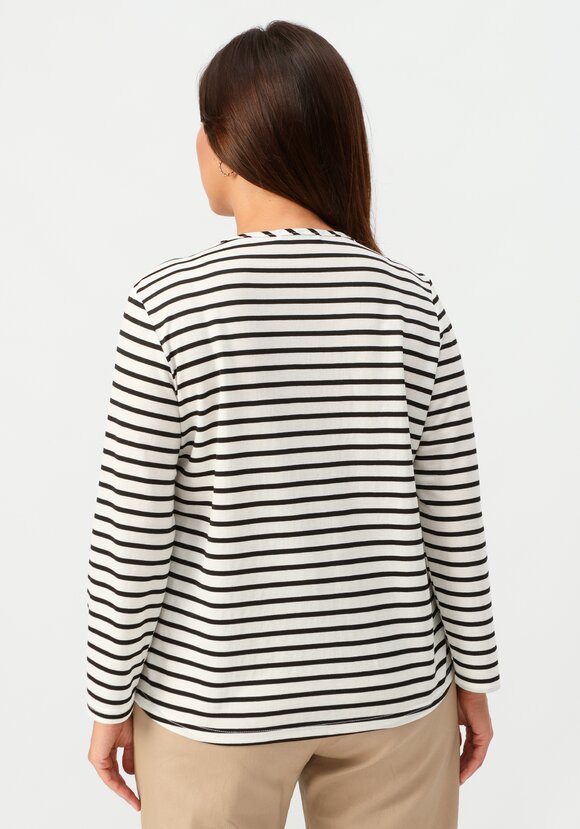 Лонгслив в полоску с патами на рукавах шир.  580, рис. 3