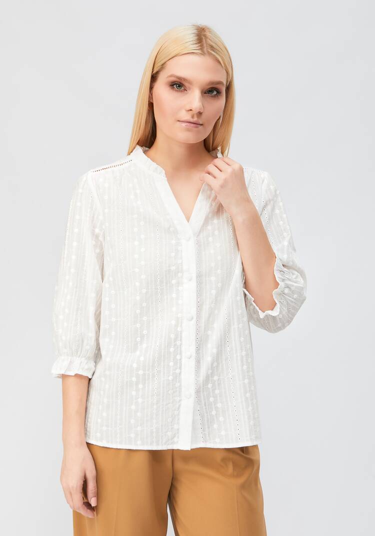 Блуза с воротником стойка  Кристал шир.  750, рис. 5