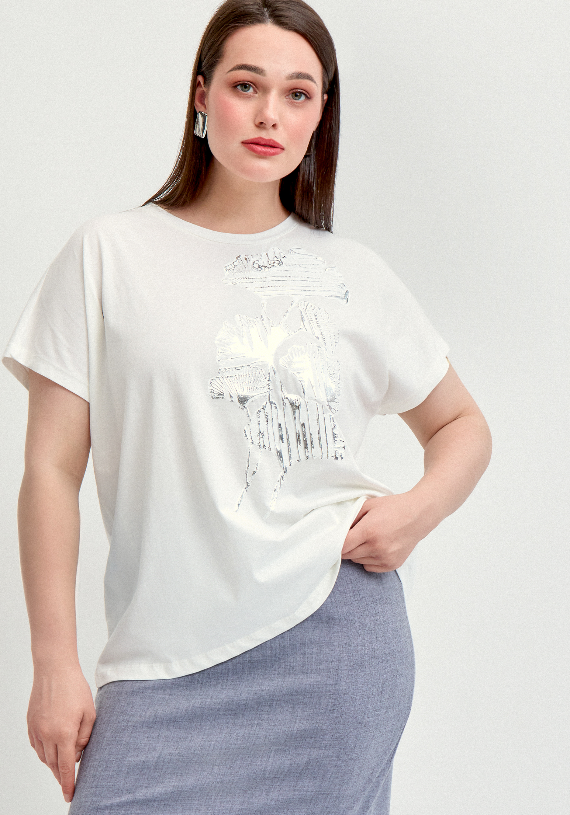 

Футболка с металлизированным напылением, Белый