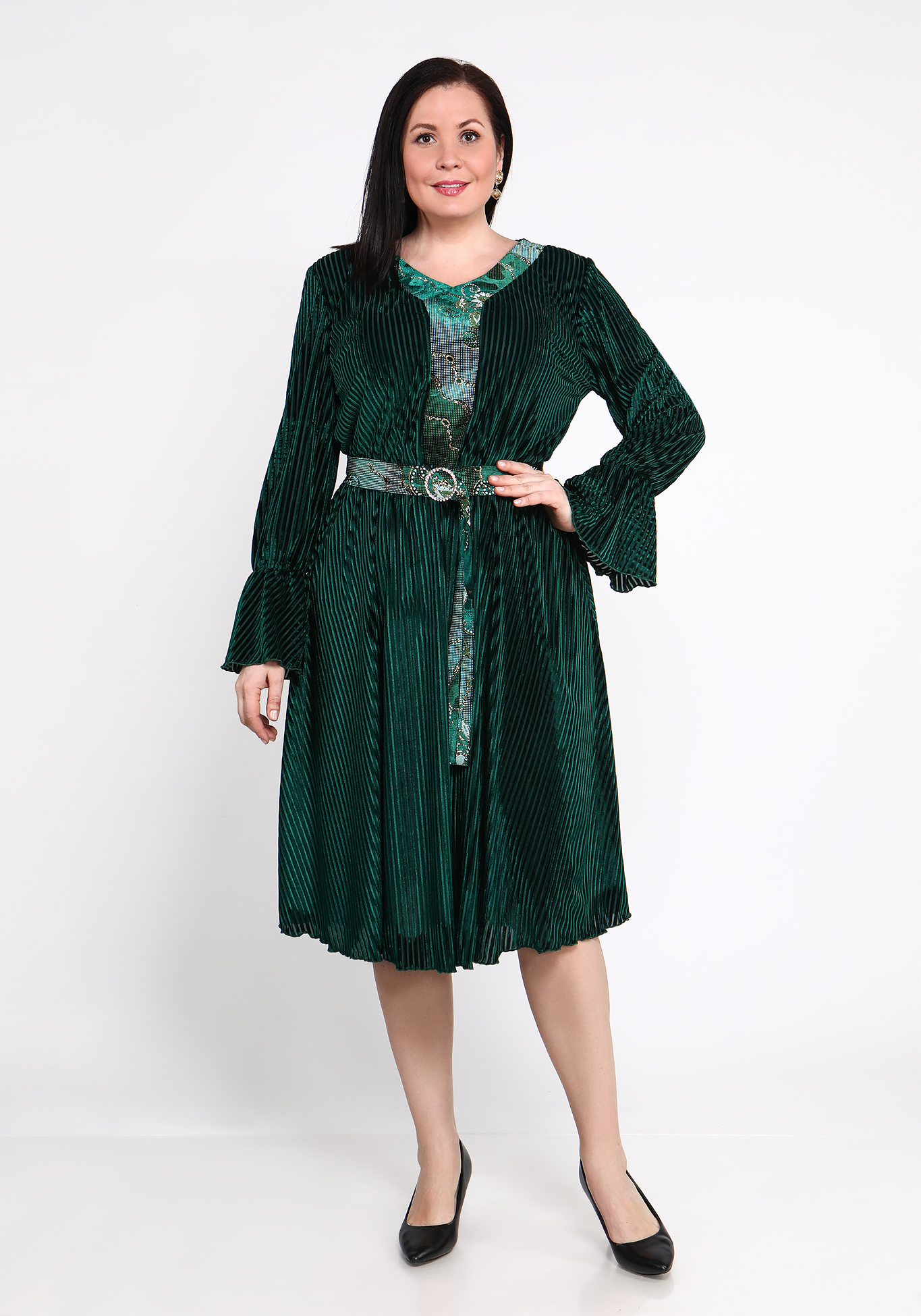 Платье "Зимние грезы" Lomara, размер 50, цвет зелёный - фото 2