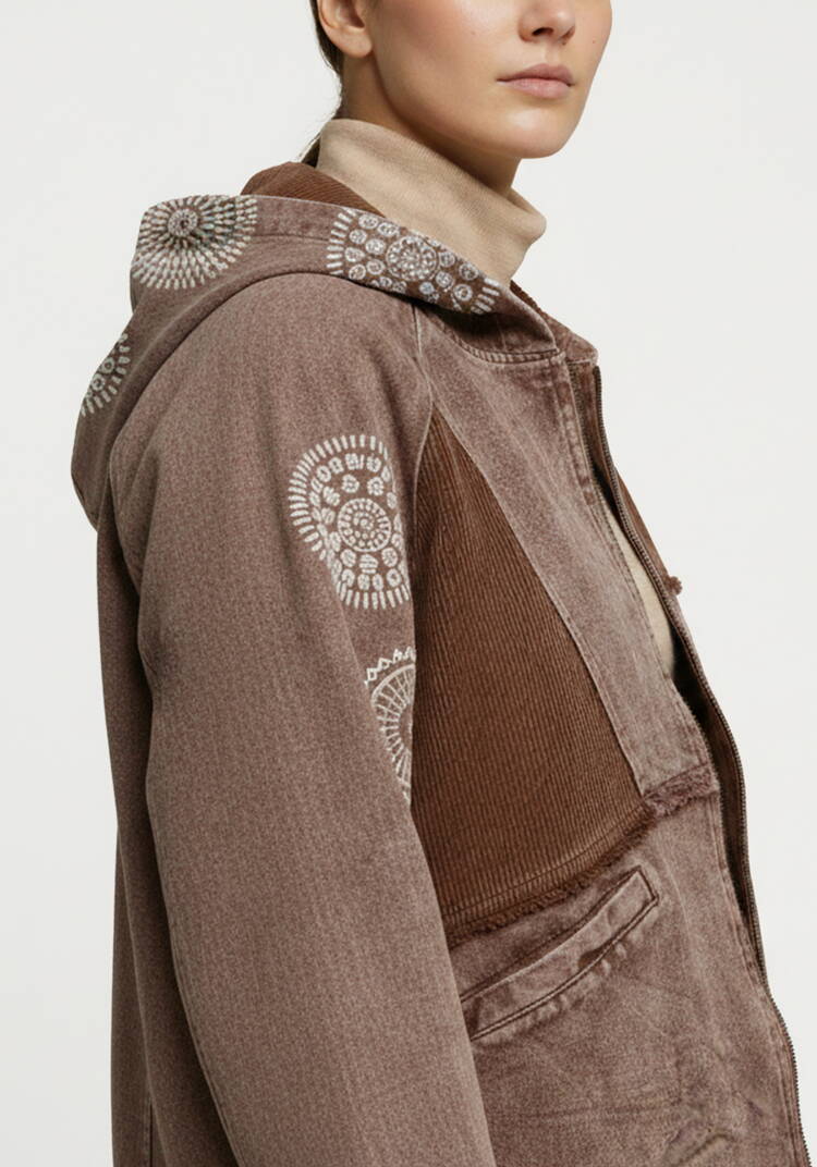 Куртка джинсовая с нашивками Ванесса шир.  750, рис. 11