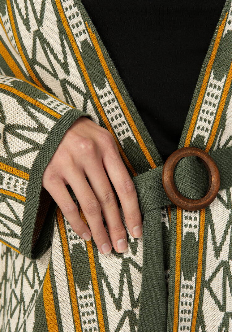 Кардиган женский под пояс шир.  750, рис. 10