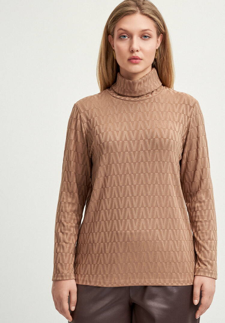 Водолазка с фактурным рисунком и воротом шир.  750, рис. 4