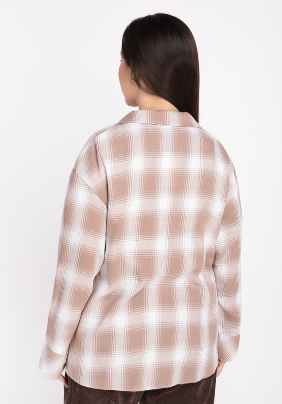 Блуза в клетку с накладными карманами шир.  580, рис. 18