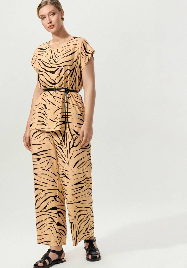 Блуза свободная с полосатым принтом шир.  750, рис. 15