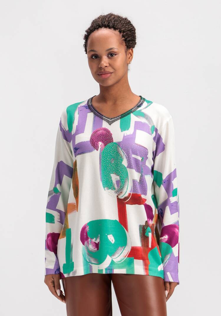 Джемпер с ярким орнаментом шир.  750, рис. 10