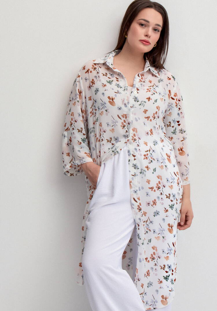 Рубашка с флористическим принтом шир.  750, рис. 25