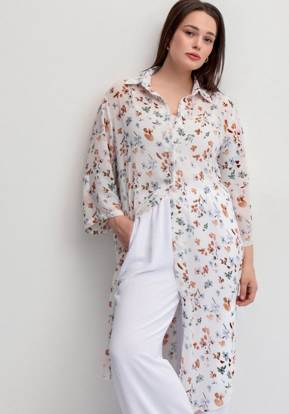 Рубашка с флористическим принтом шир.  580, рис. 25