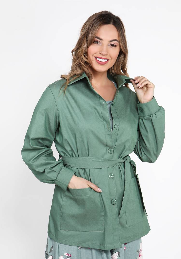 Жакет с поясом на пуговицах шир.  750, рис. 10